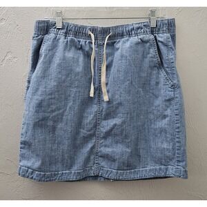L.L. Bean Denim Skirt Womens Size 14 Blue Medium Wash Jean Skirt Favorite Fit